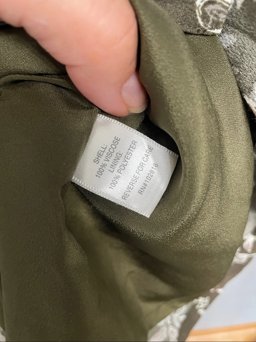 Garnet Hill Bohemian Pocket Detail Drop Waist Dress Olive Green Floral Print 8
